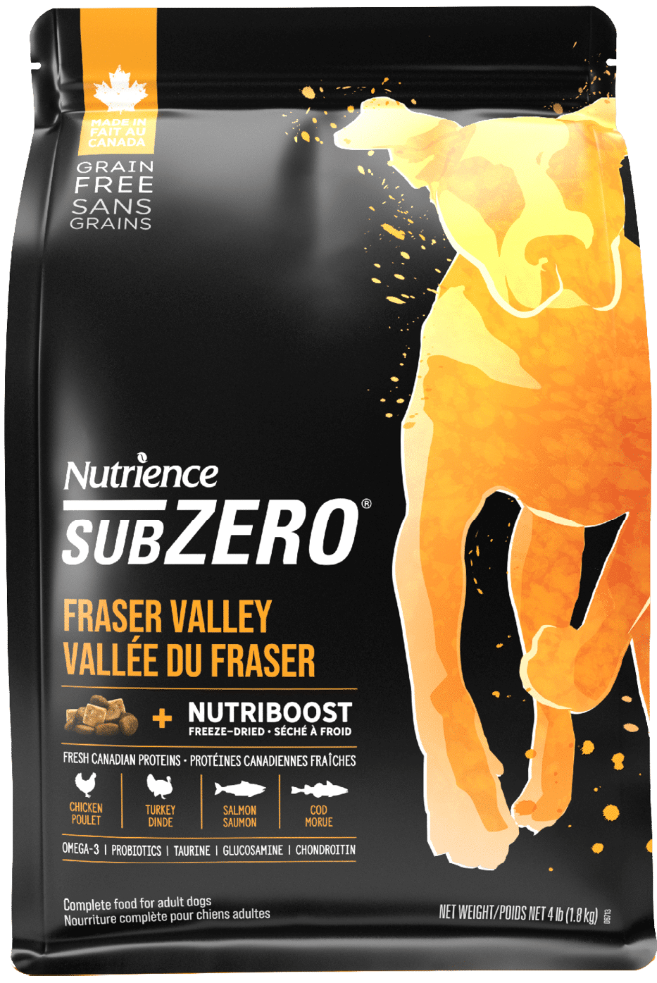 غذای خشک سگ نوترینس سوپرپریمیوم مدل Fraser Valley سری SUBZERO وزن ۴.۵ کیلوگرم