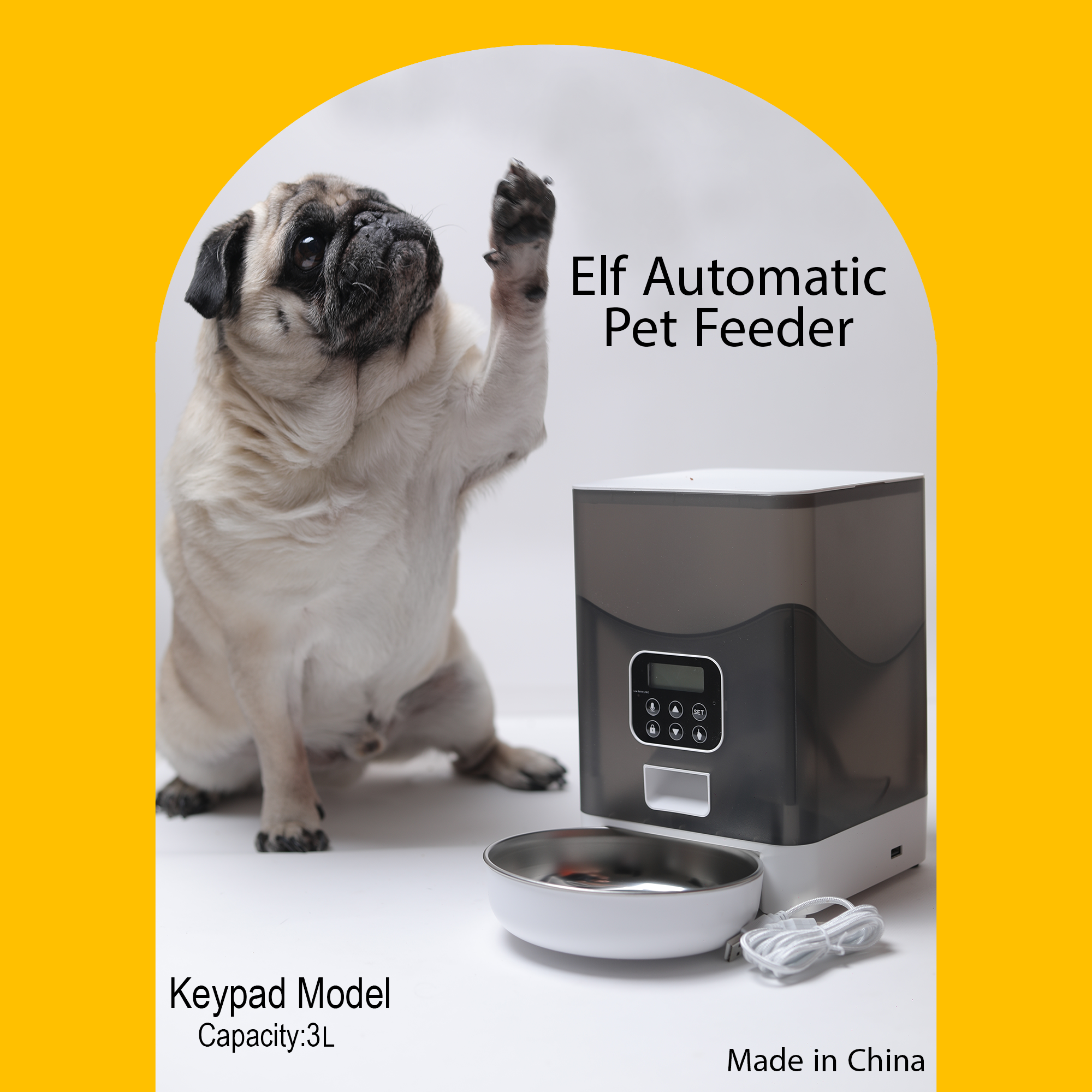تصویر ظرف غذای اتوماتیک سگ و گربه 3 لیتری 3 liter automatic dog and cat food bowl